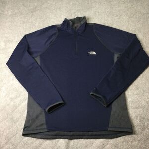 North Face Long Sleeve 1/4 Zip Pullover Mens M‎ Flight Series VaporWick Blue